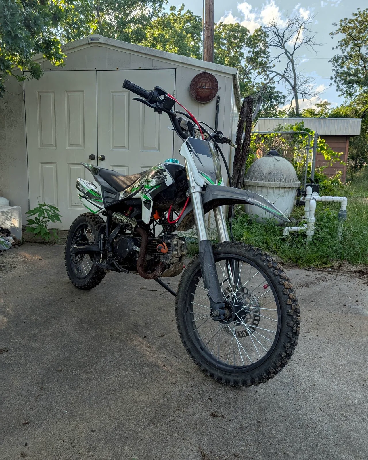 A pit bike in my driveway